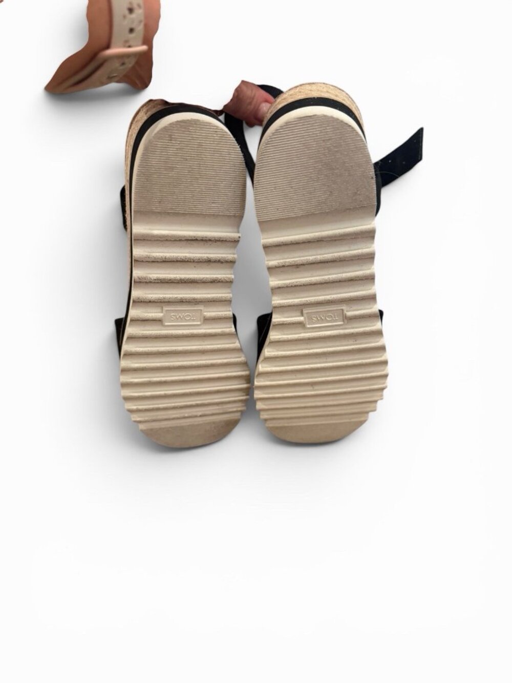 Women’s TOMS Diana Size 10 Canvas Platform Wedge Espadrille Casual Sandals Black - Picture 7 of 8